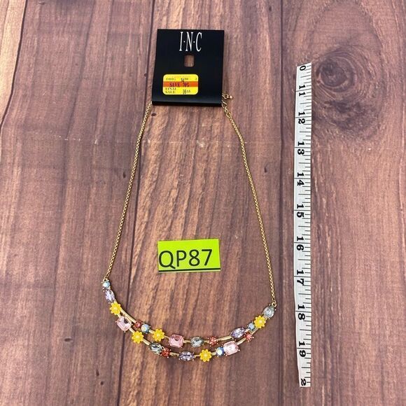 INC CUBIC ZIRCONIA GOLD NECKLACE QP87 - Picture 4 of 4